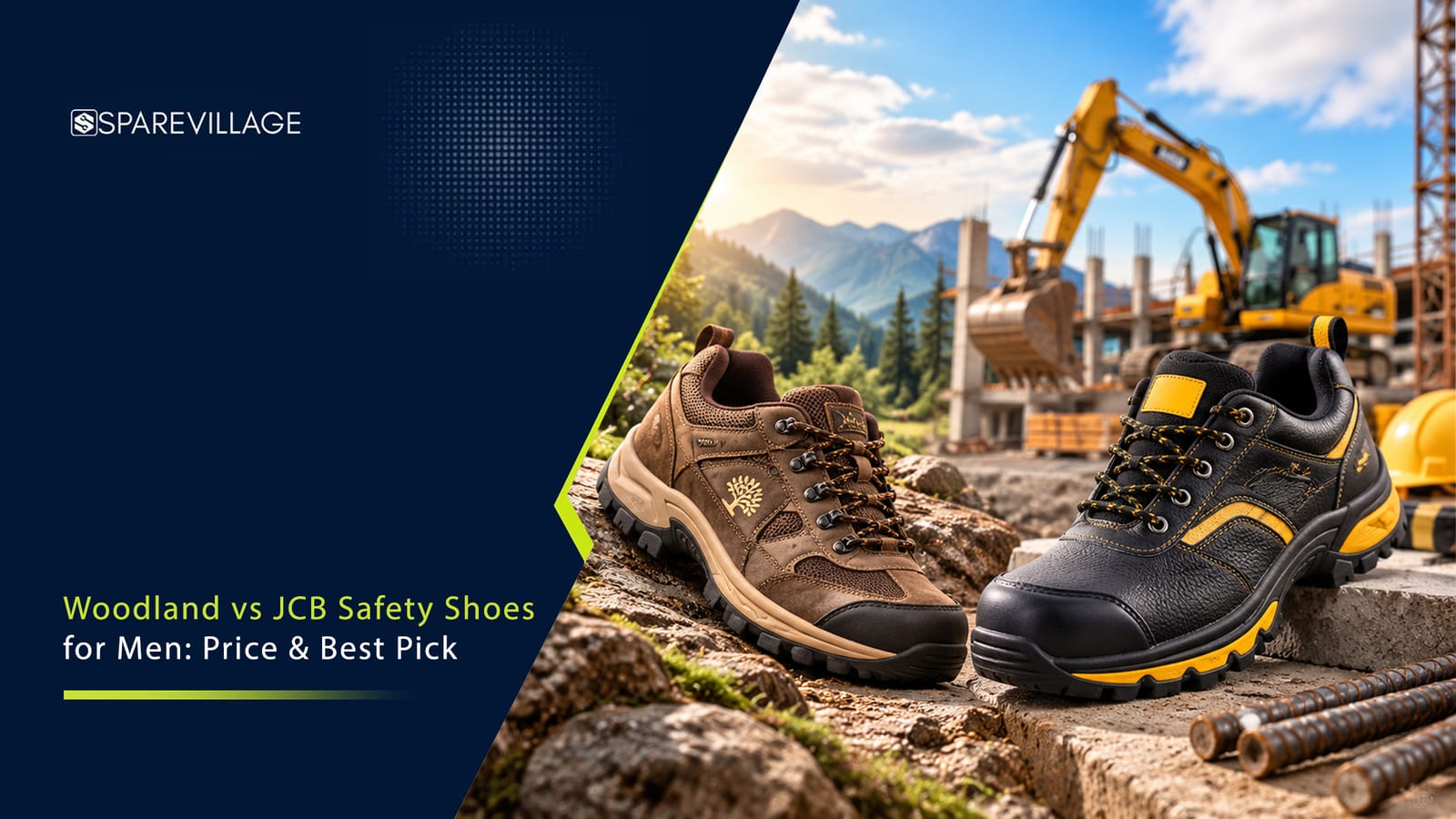Woodland vs JCB Safety Shoes for Men: Price Comparison Woodland vs JCB safety shoes for men compared by price, toe protection and features