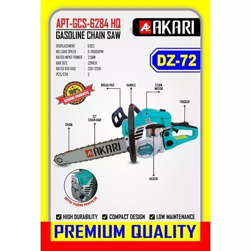 Akari APT-GCS-6284 HQ Heavy-Duty Gasoline Chain Saw 2
