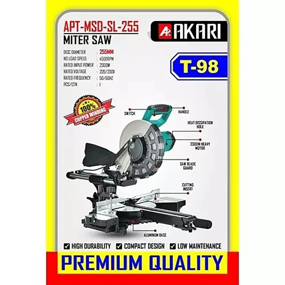 Akari APT-MS-SL-255 Sliding Miter Saw(apt-ms-sl-255) 2