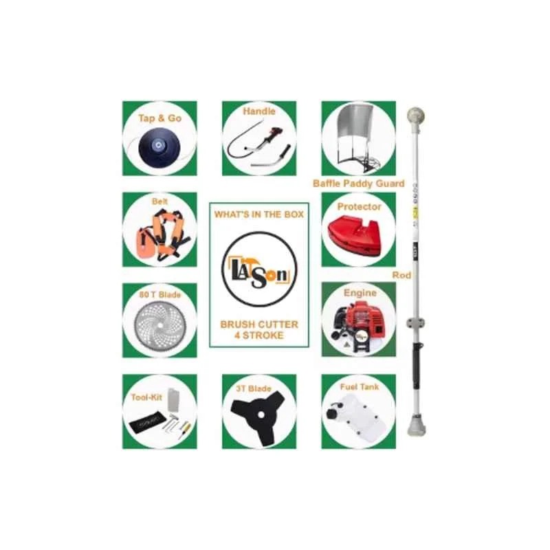 Latson 1.7HP Brush cutter 4 stroke 35 cc side pack for crop cutting,  GX-35( LT-BC-SP-4 ST-(GX-35)) 4