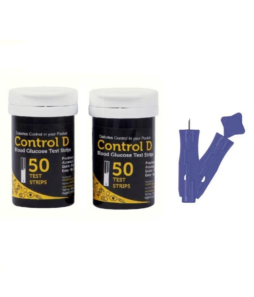 Control D Test Strips, 100 Count (Black) For control d Glucometer (Cntrol d100+100 lanc) 2