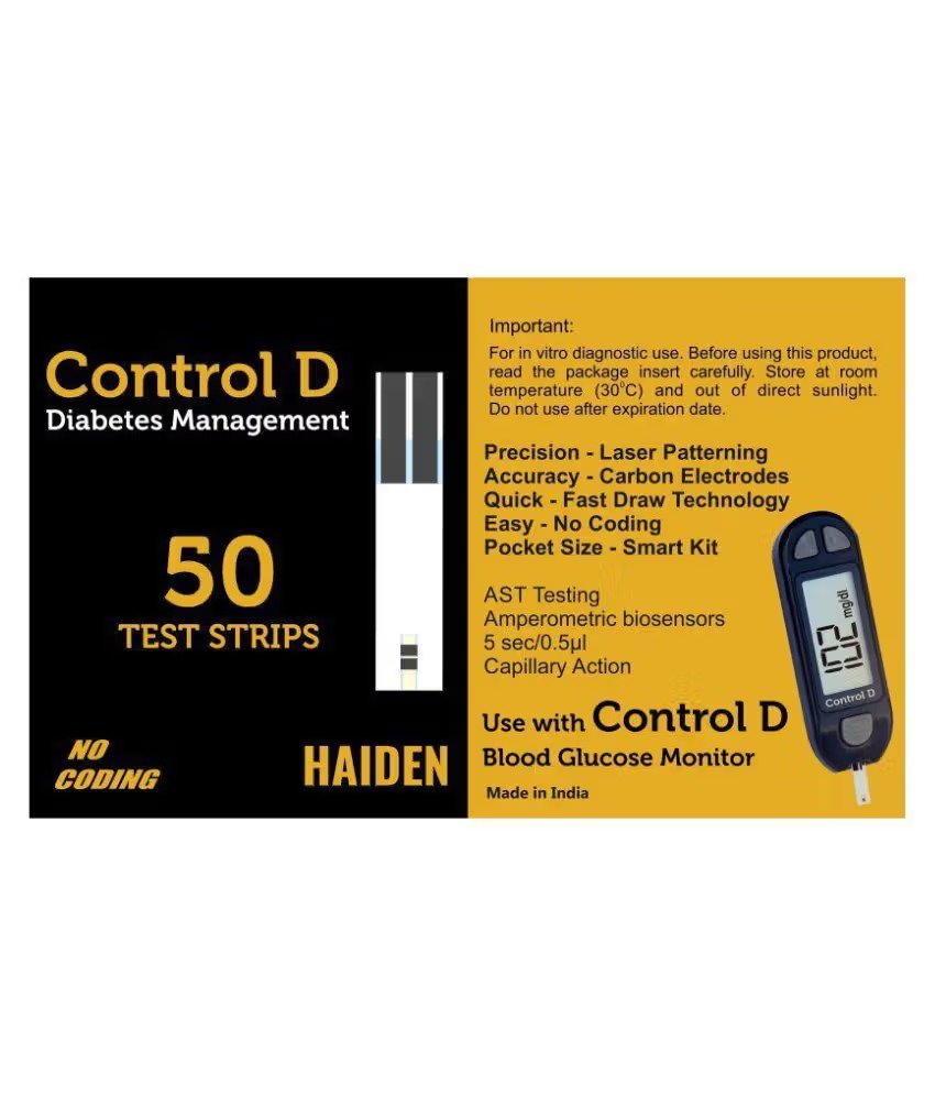 Control D Test Strips, 50 Count (Black) for Control D Glucometer only (Cntrol d -50) 2