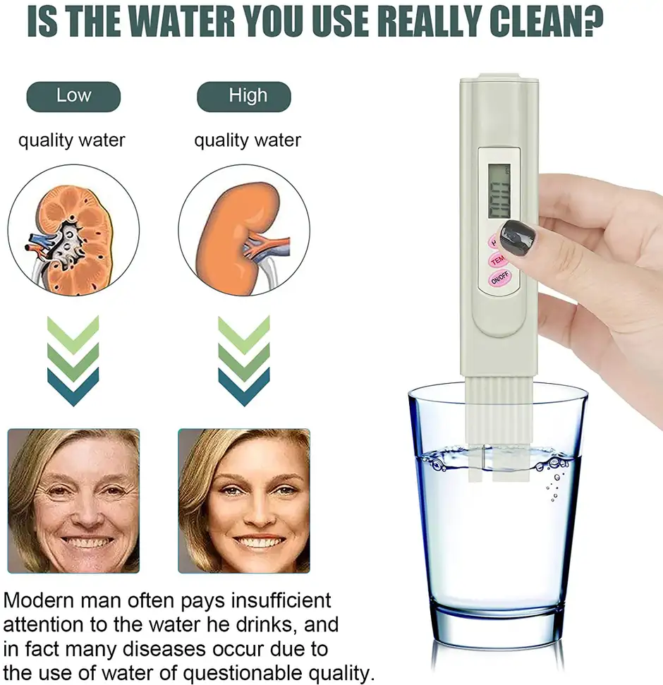 ACU-CHECK Digital TDS Meter Water Tester, PPM Water Quality Tester Measuring Range 0-9999ppm,( TDS_Meter_1) 4