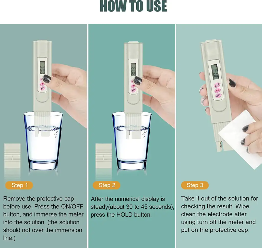 ACU-CHECK Digital TDS Meter Water Tester, PPM Water Quality Tester Measuring Range 0-9999ppm,( TDS_Meter_1) 5