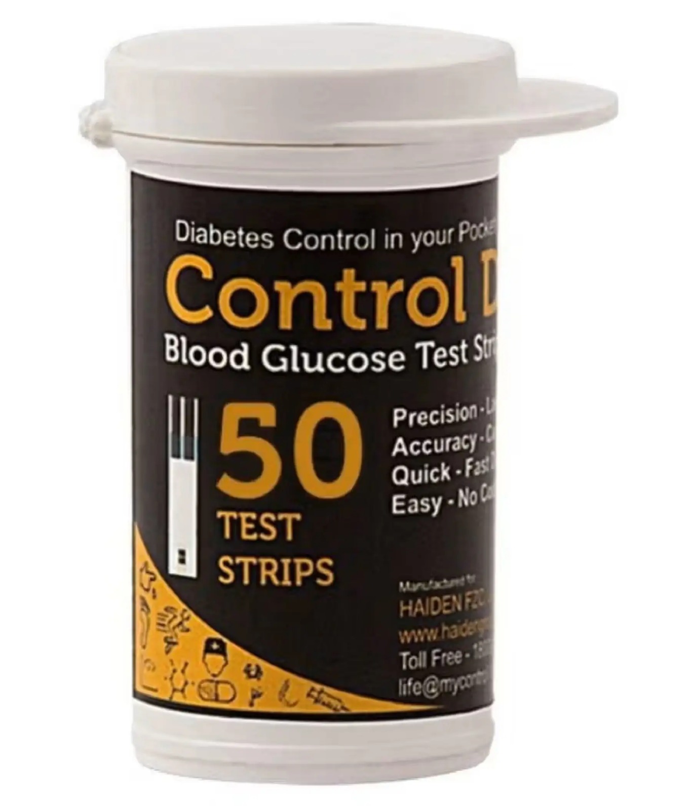 Control D Blood Glucose Monitor (Pack of 50 Strips, Black) (Controld-meter50) 3