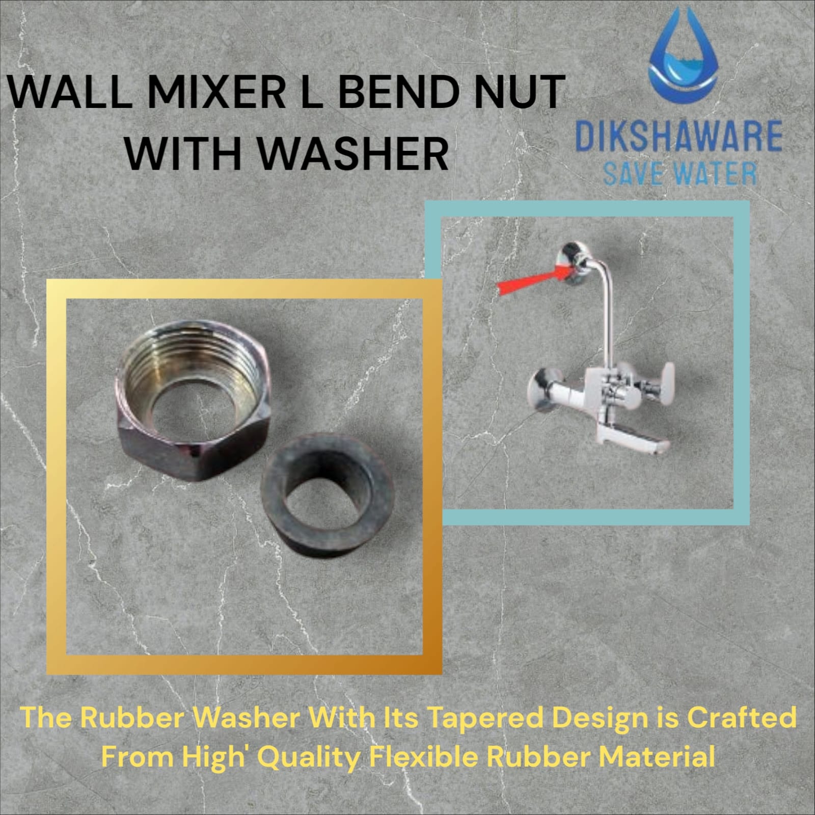 Dikshaware Wall Mixer L Bend Nut With Waser Comple(Wall Mixer L Bend Nut) 3