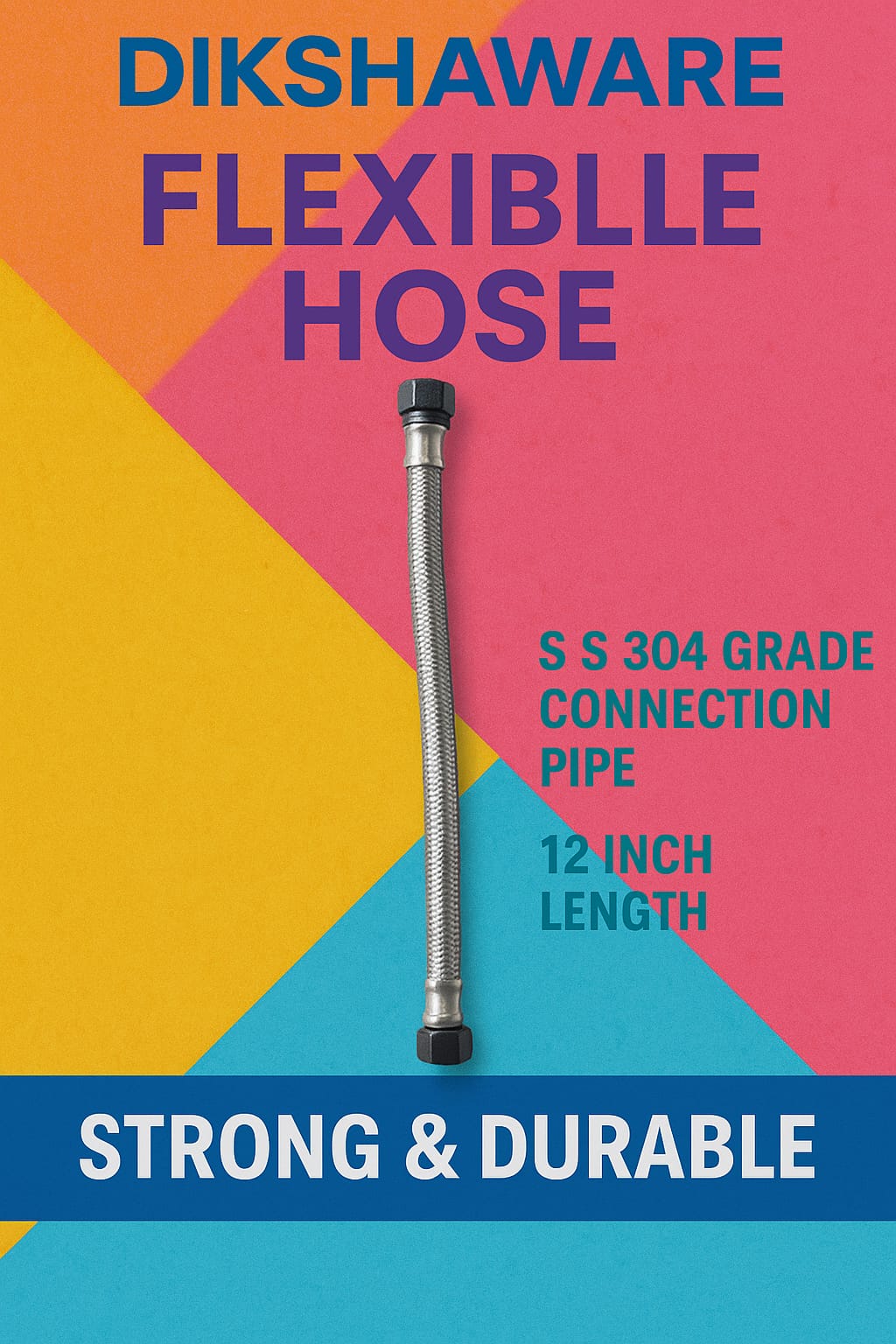 Dikshaware SS-304 Grade, Replacement 12-INCH Conne(Connection Pipe 3/8 ) 5