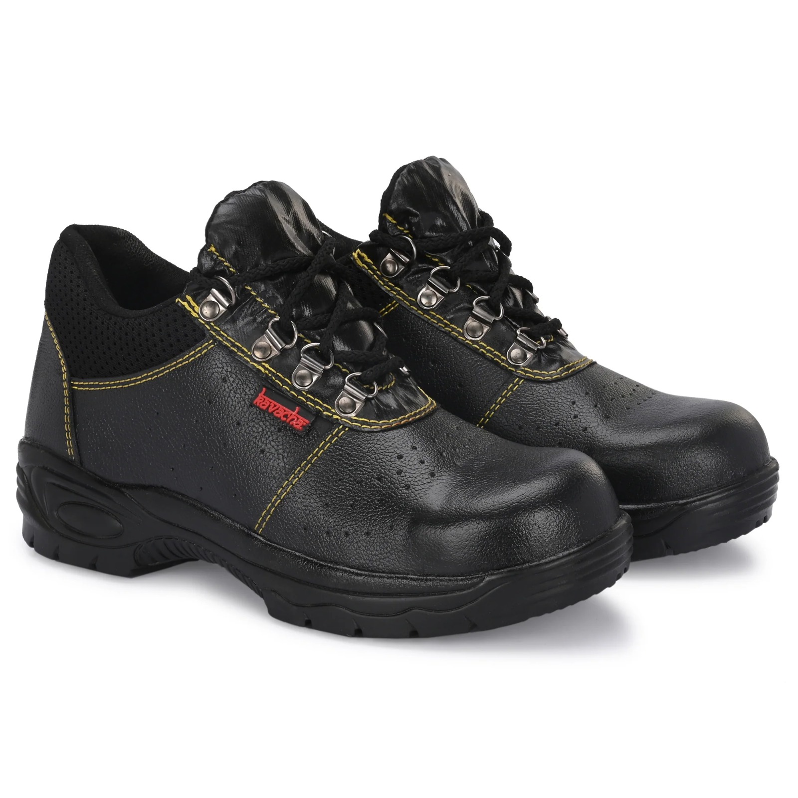 Kavacha Steel Toe Safety Shoe , Pure Leather Upper and Airmix Sole (s137)(Size-7) 3