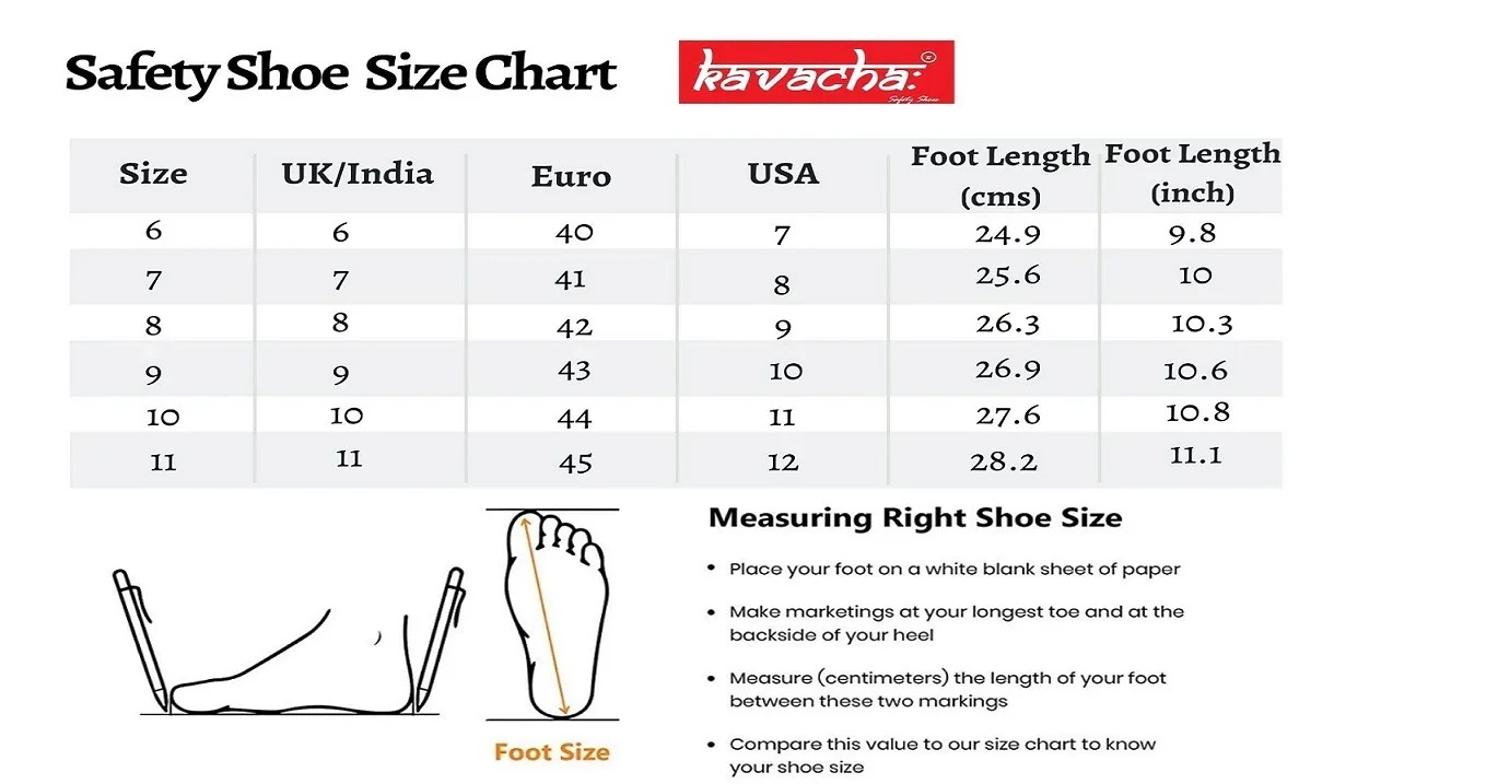 Kavacha Steel Toe Safety Shoe , Suede Leather Upper and Foam Comfort & TPR Sole (S207) (SIZE 6) 2