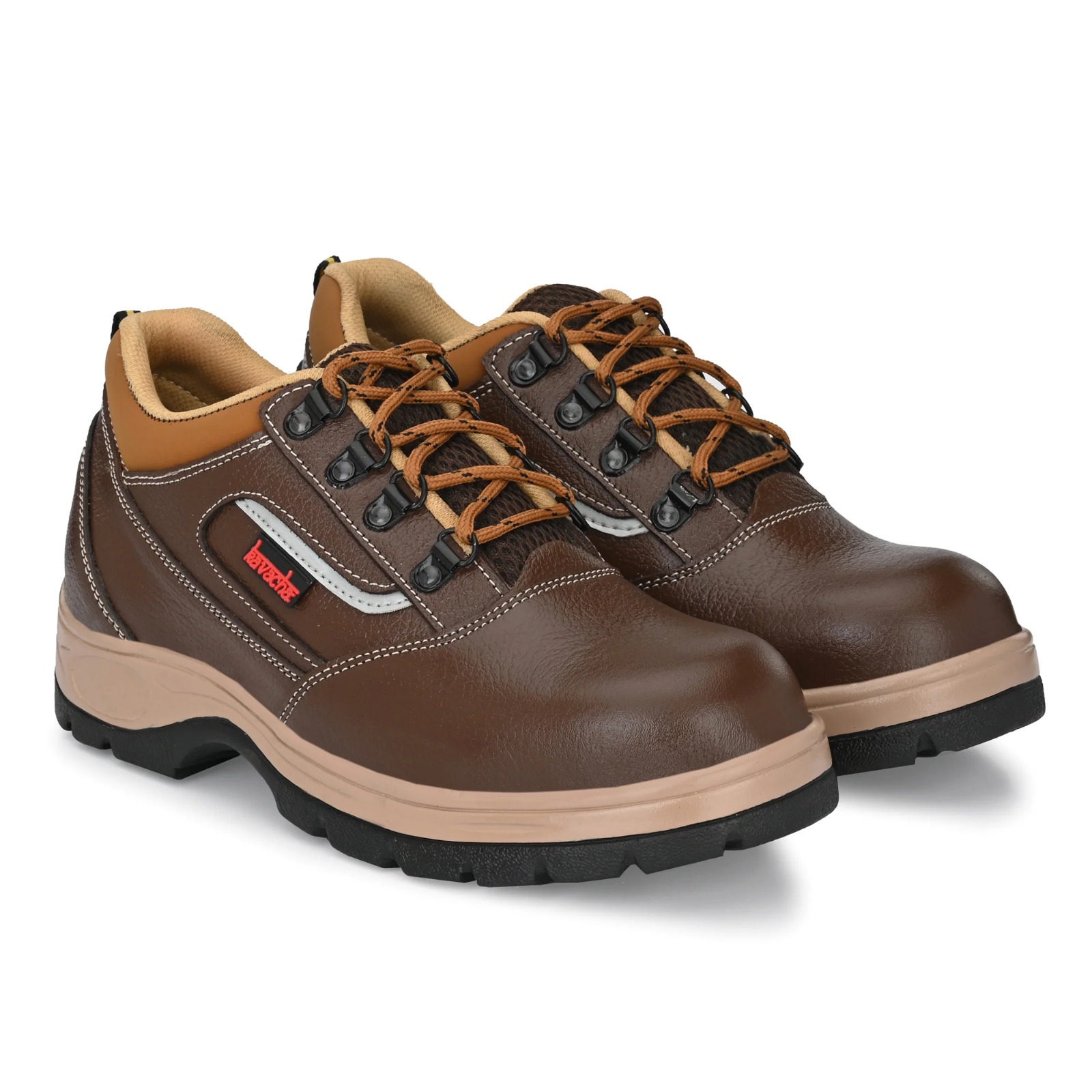 Kavacha Pure Leather Steel Toe Safety Shoe, (Brown) (S122)( SIZE 9) 3