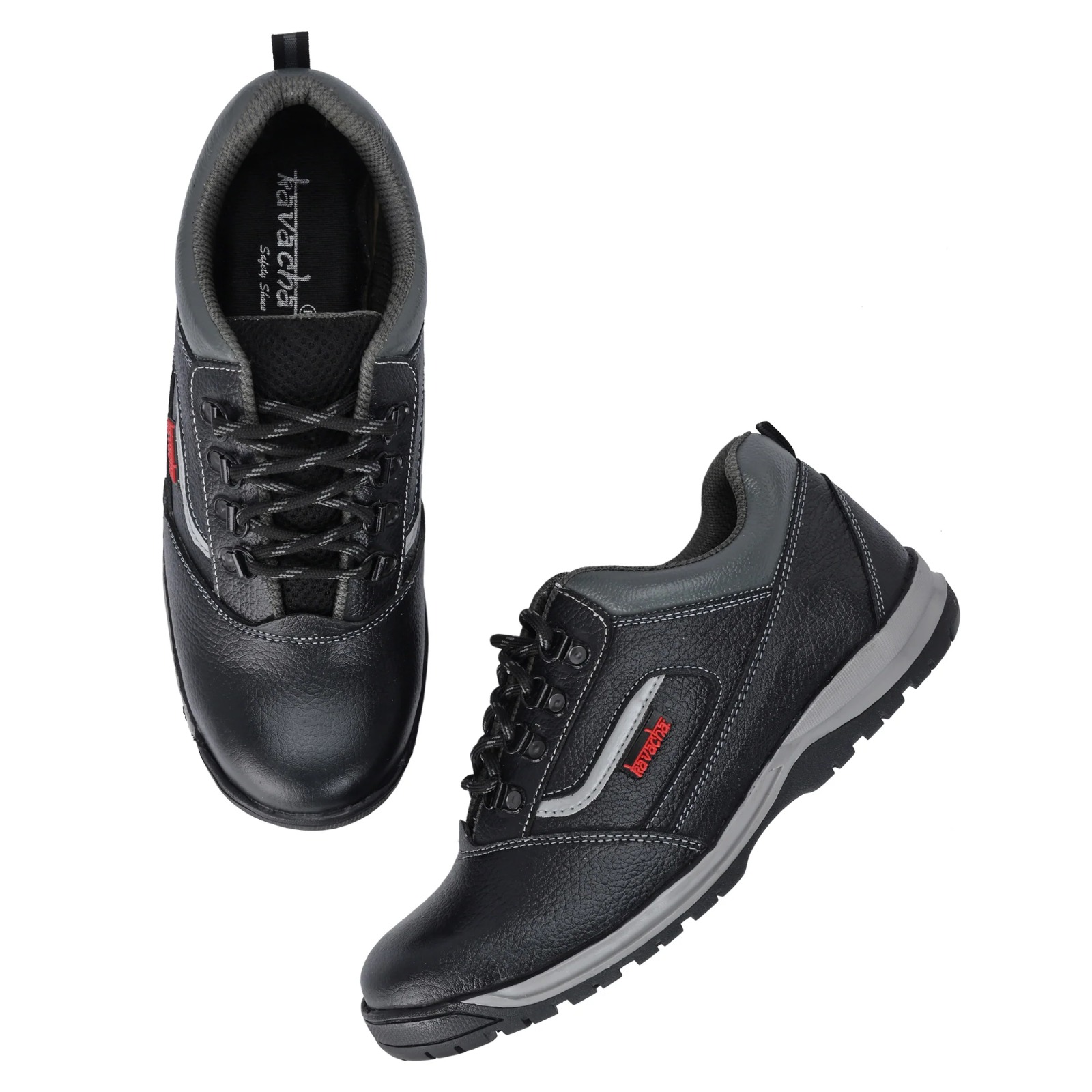 Kavacha Steel Toe Safety Shoe , Pure Leather Upper and Foam Comfort & TPR Sole (S223)(SIZE 6) 5