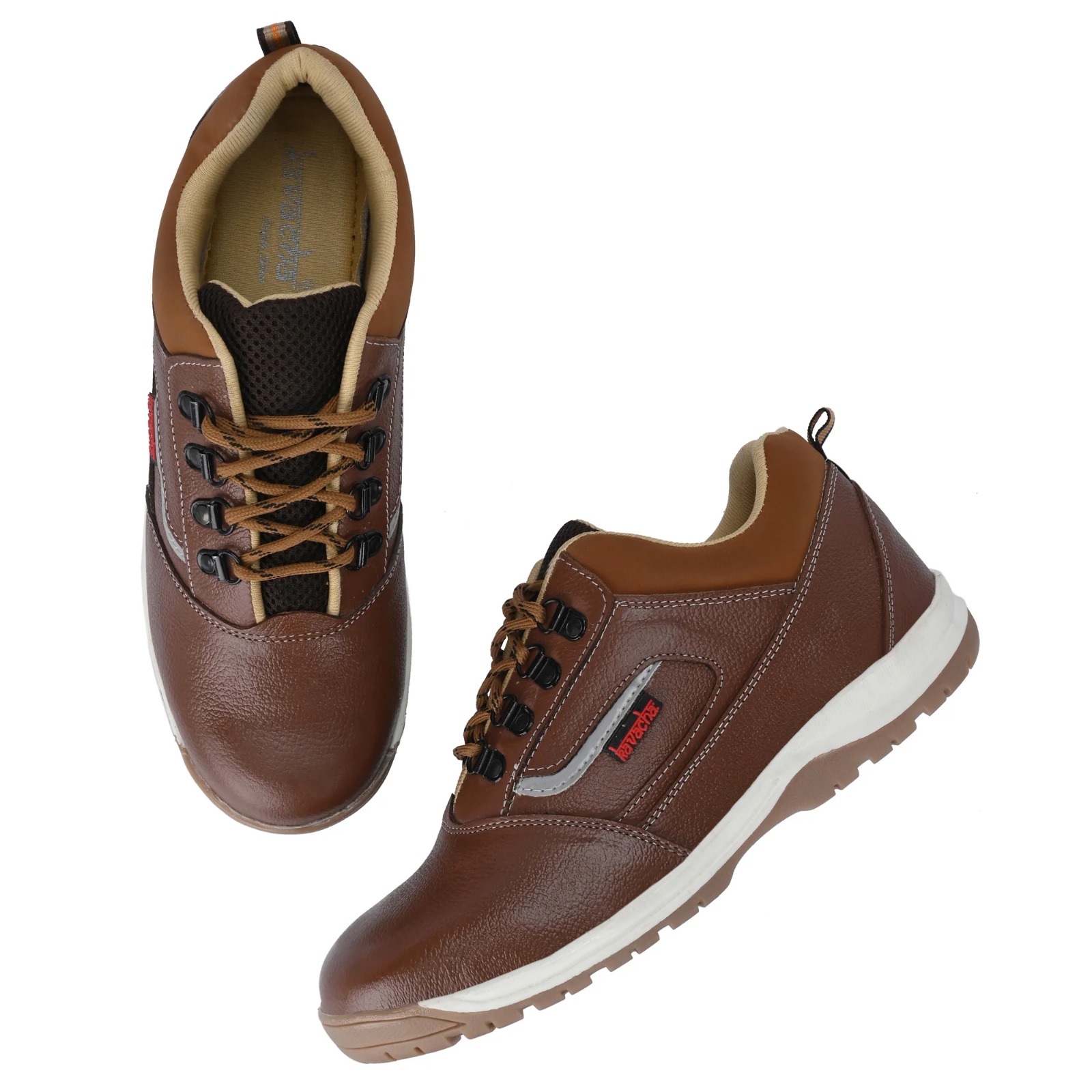Kavacha Steel Toe Safety Shoe , Pure Leather Upper and Foam Comfort & TPR Sole (S222)(size-6) 5
