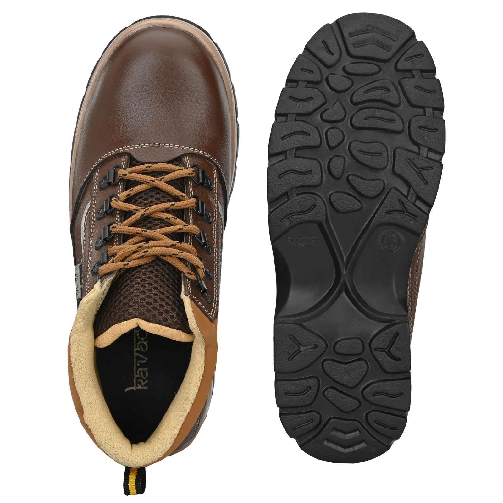 Kavacha Pure Leather Steel Toe Safety Shoe, (Brown) (S120)(SIZE 8) 3