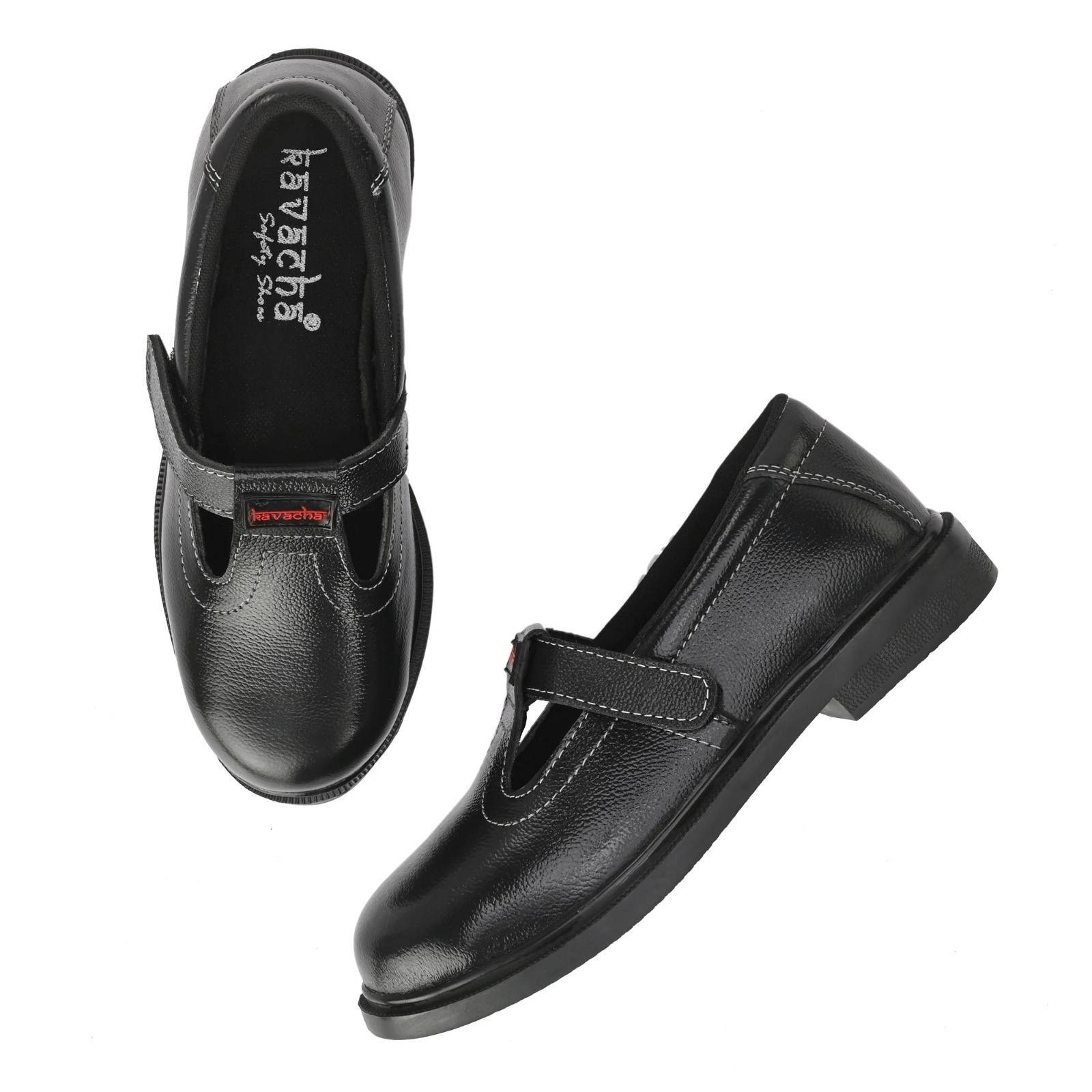 Kavacha Pure Leather Steel Toe Women's/ Ladies Safety Shoe (Black) (S132)(SIZE 3) 5