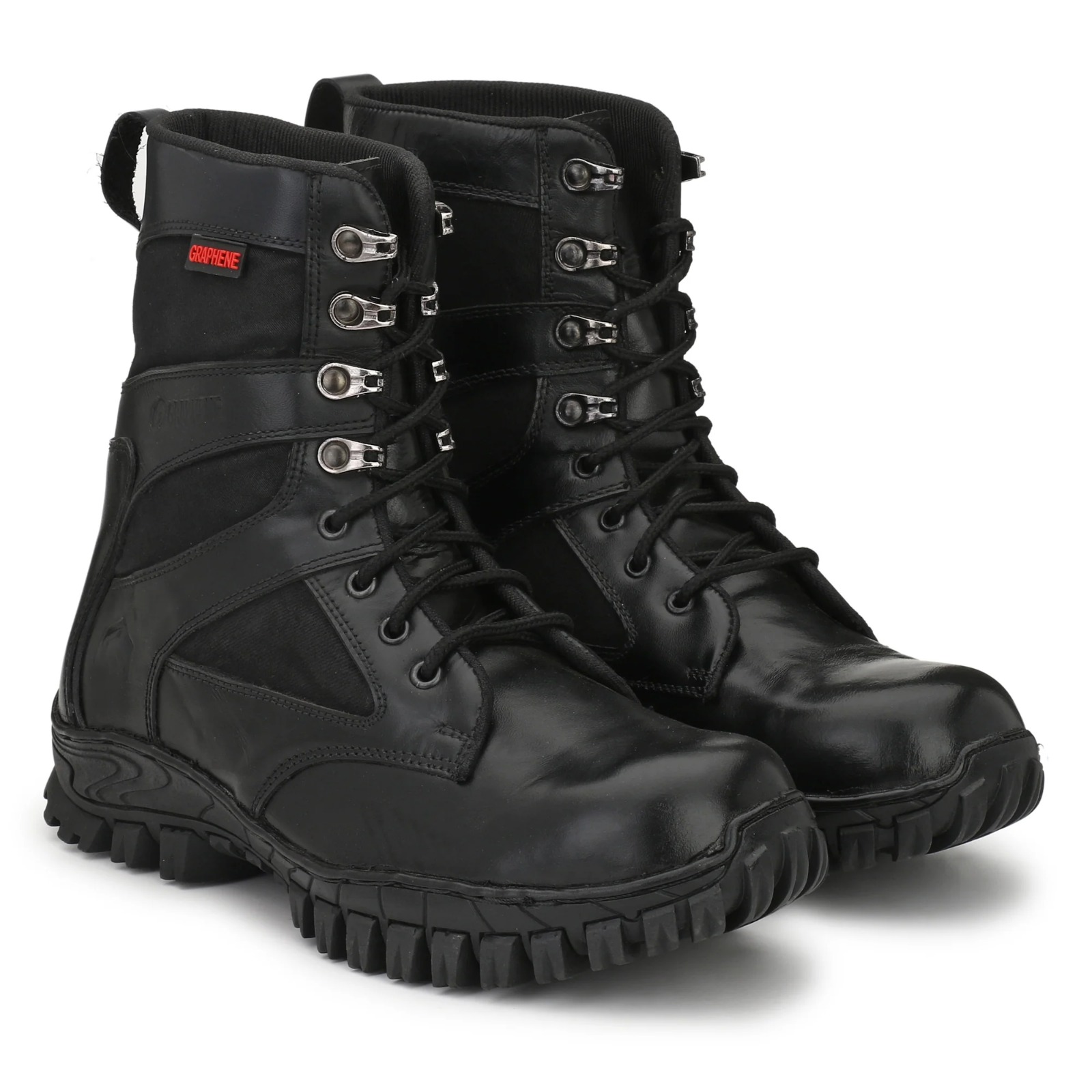 Kavacha Pure Leather Steel Toe Safety Shoe , Boots For Men (Black) (RN505)(size-6) 3