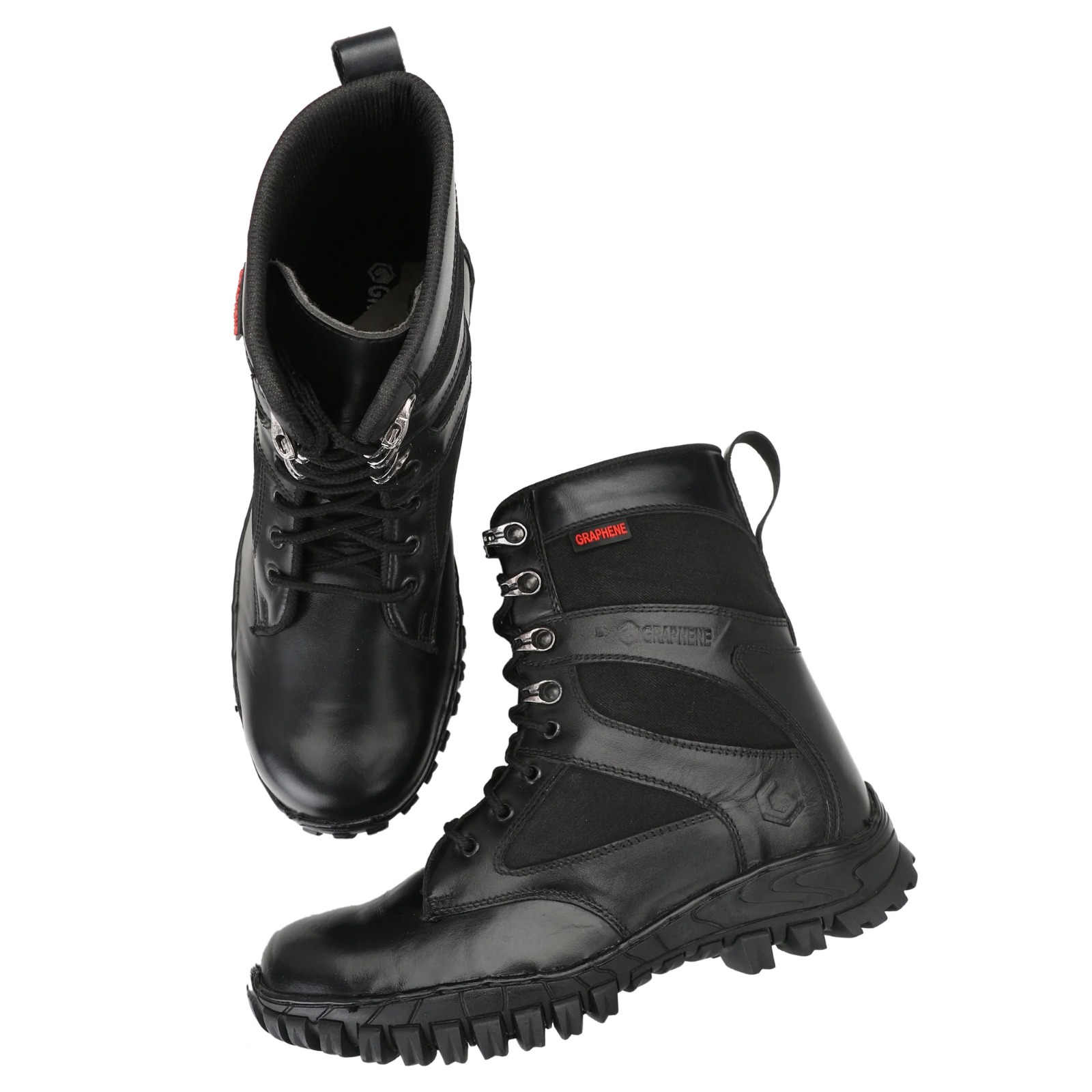 Kavacha Pure Leather Steel Toe Safety Shoe , Boots For Men (Black) (RN505)(size-7) 2