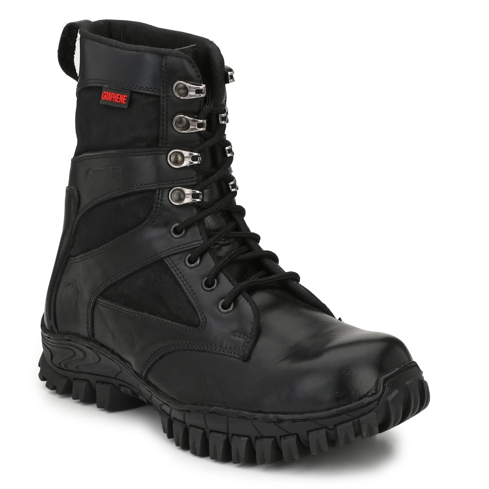 Kavacha Pure Leather Steel Toe Safety Shoe , Boots For Men (Black) (RN505)(size-8) 3