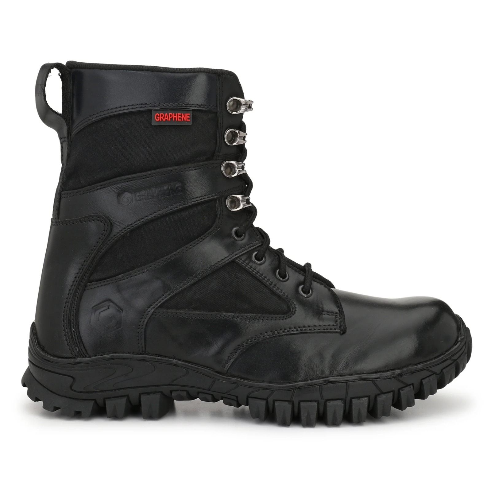 Kavacha Pure Leather Steel Toe Safety Shoe , Boots For Men (Black) (RN505)(size-9) 2