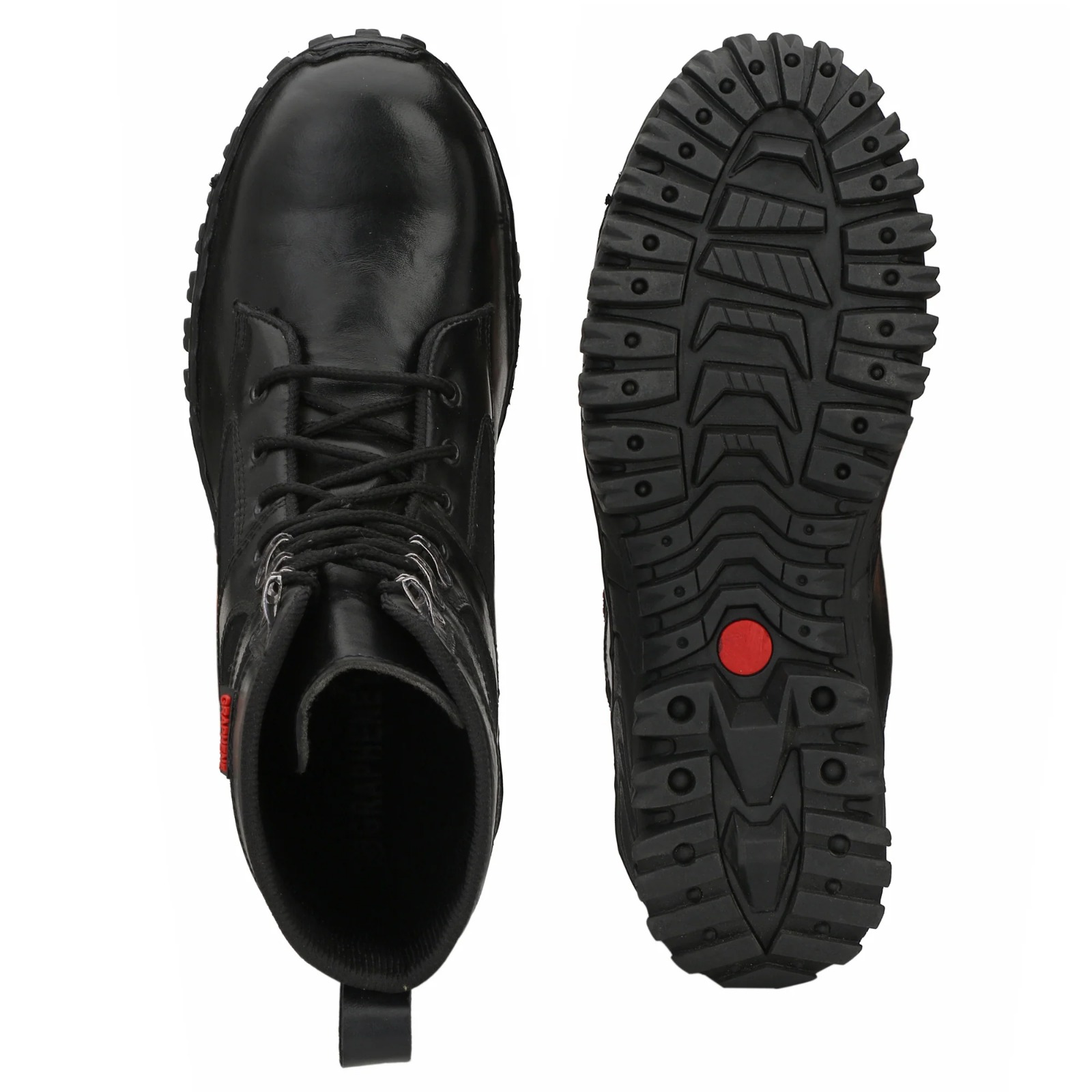 Kavacha Pure Leather Steel Toe Safety Shoe , Boots For Men (Black) (RN505)(size-9) 3