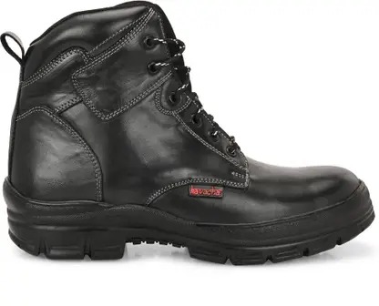 Kavacha Steel Toe Leather Safety Shoe , (Black) (S141)(Size- 6) 3