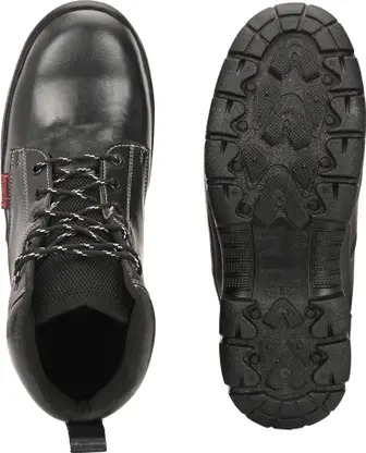 Kavacha Steel Toe Leather Safety Shoe , (Black) (S141)(Size- 6) 4