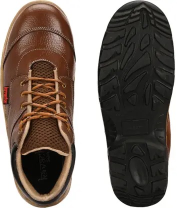 Kavacha Steel Toe Leather Safety Shoe (Tan, S1) (S142)(Size-6) 3