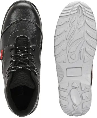 Kavacha Steel Toe Leather Safety Shoe (S143) (Black, S1)(SIZE 6) 2