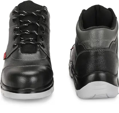 Kavacha Steel Toe Leather Safety Shoe (S143) (Black, S1)(SIZE 6) 3
