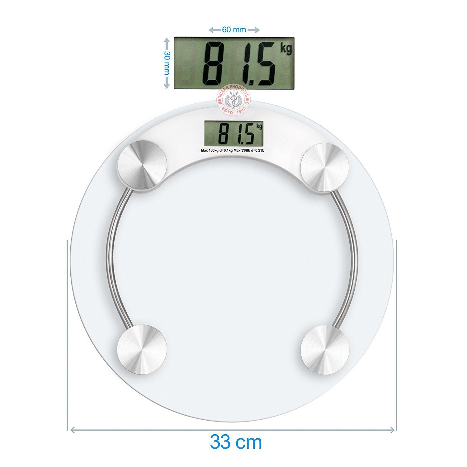 MCP Digital Glass Weight Machine for body weight Round Personal weighing scale for home use (8mm-round) 3
