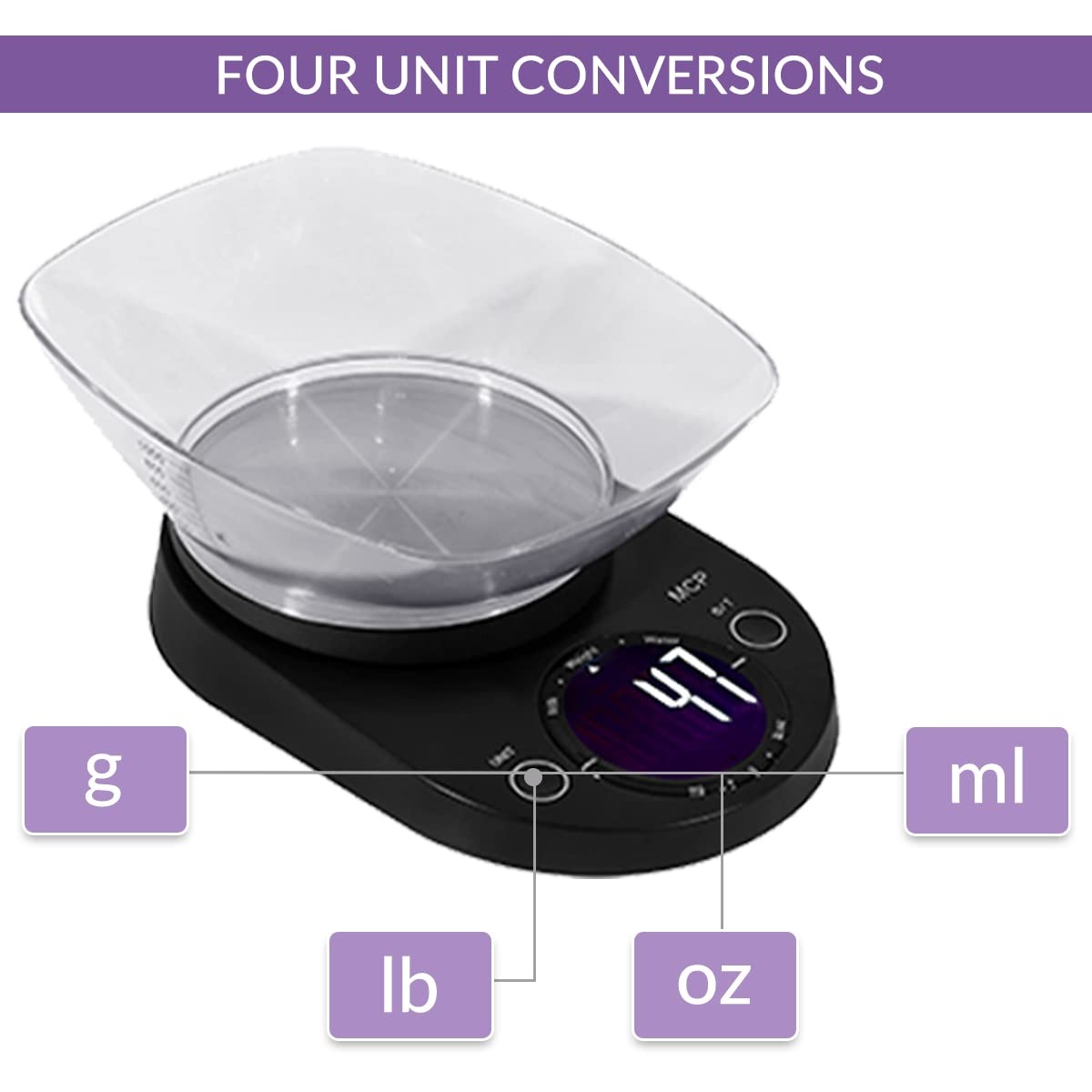 MCP Kitchen Weighing Machine Digital Stainless Steel Electronic LCD Food Weighing Scale with Bowl (mcp bowl kitchen scale) 3