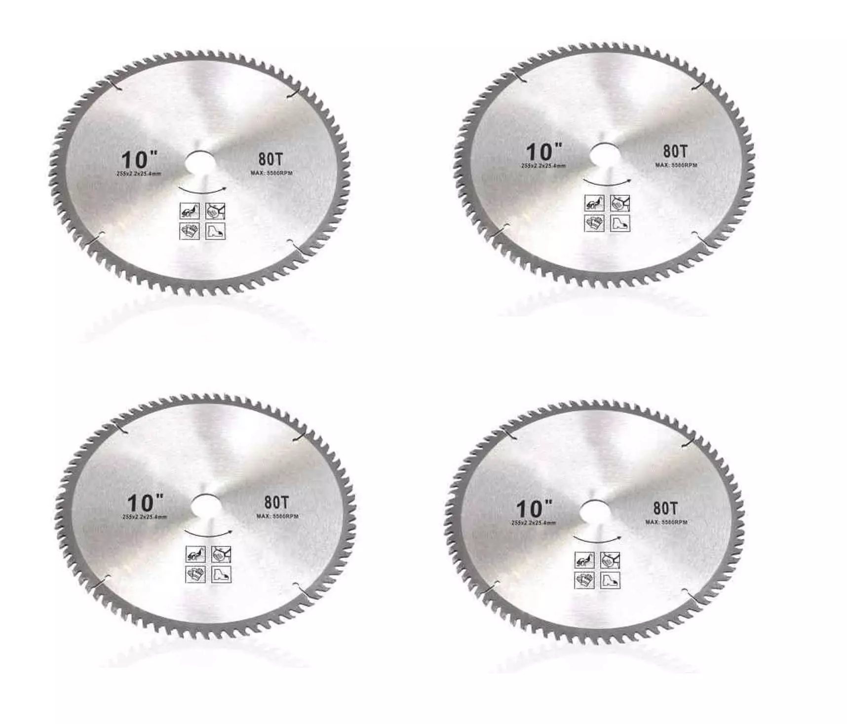 Greenleaf 80 Teeth Carbon Steel Silver TCT Blade for Brush Cutter (Pack of 4) (MTAK-AC-BR-939) 2