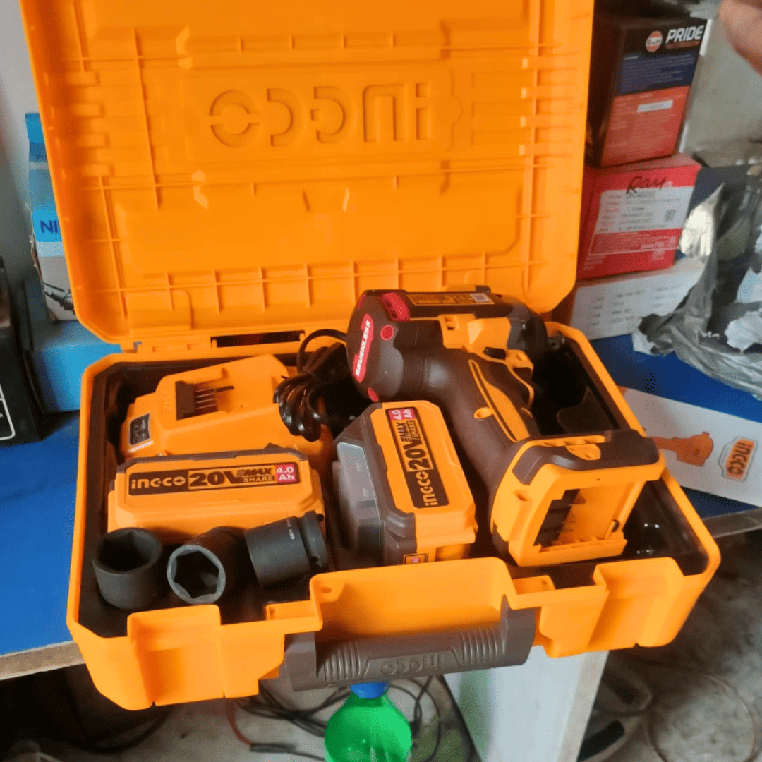 Ingco 20V Cordless Impact Wrench - 500Nm Torque, Brushless Motor, Dual 4.0Ah Batteries, LED Light (CIWLI2050 ) 5