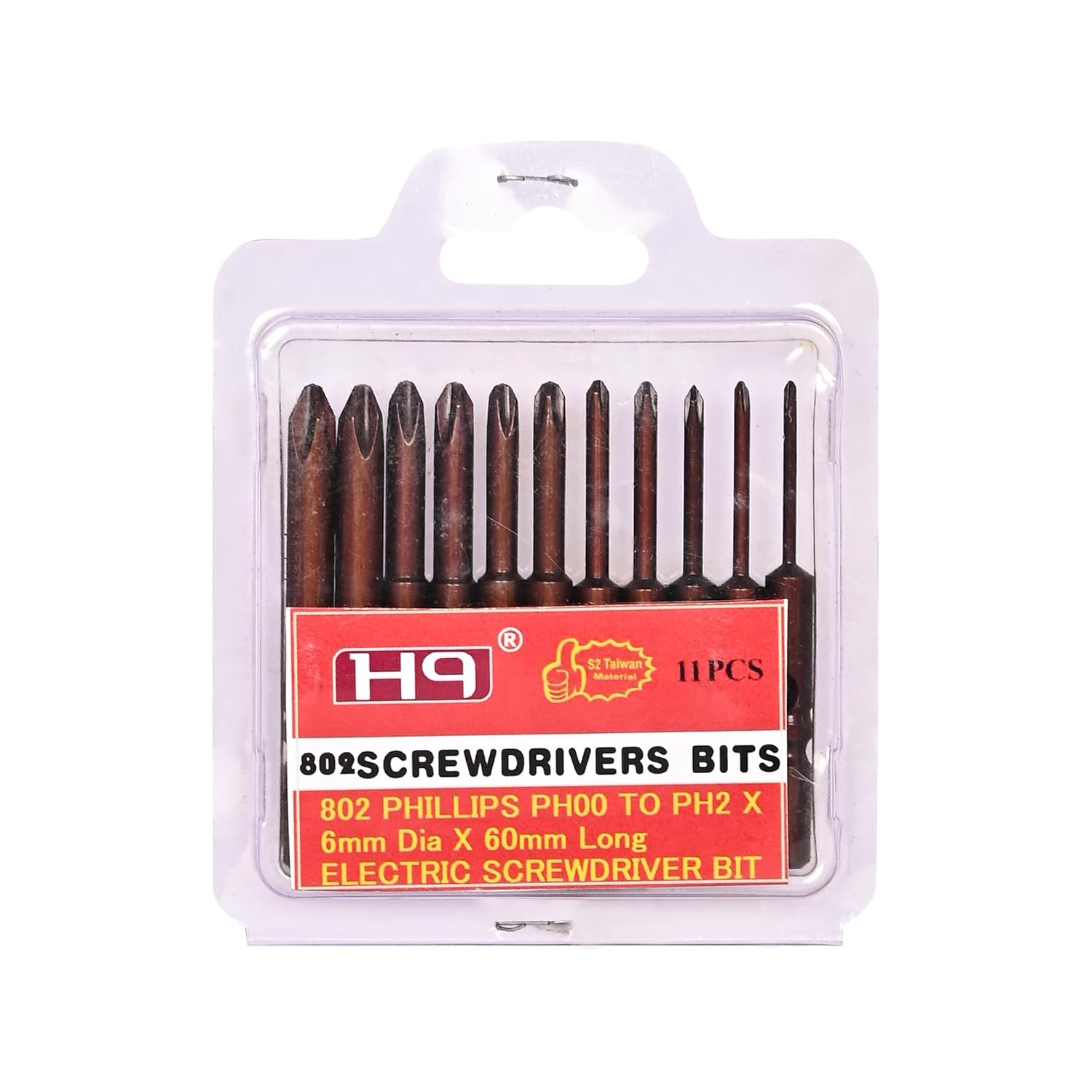 H9 11Pcs 1.6-6.0mm Cross- Plus Philips Screwdriver Bit Set 6mm Round Shank (H9 11Pcs 1.6-6.0mm Cross- Plus Philips Screwdriver) 2