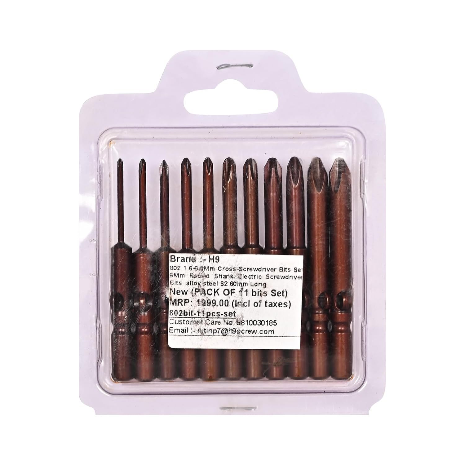 H9 11Pcs 1.6-6.0mm Cross- Plus Philips Screwdriver Bit Set 6mm Round Shank (H9 11Pcs 1.6-6.0mm Cross- Plus Philips Screwdriver) 3