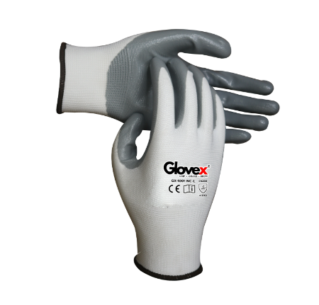 Grey Nitrile Coated Gloves(GX-1001-NC-P) pack of 600rs 3