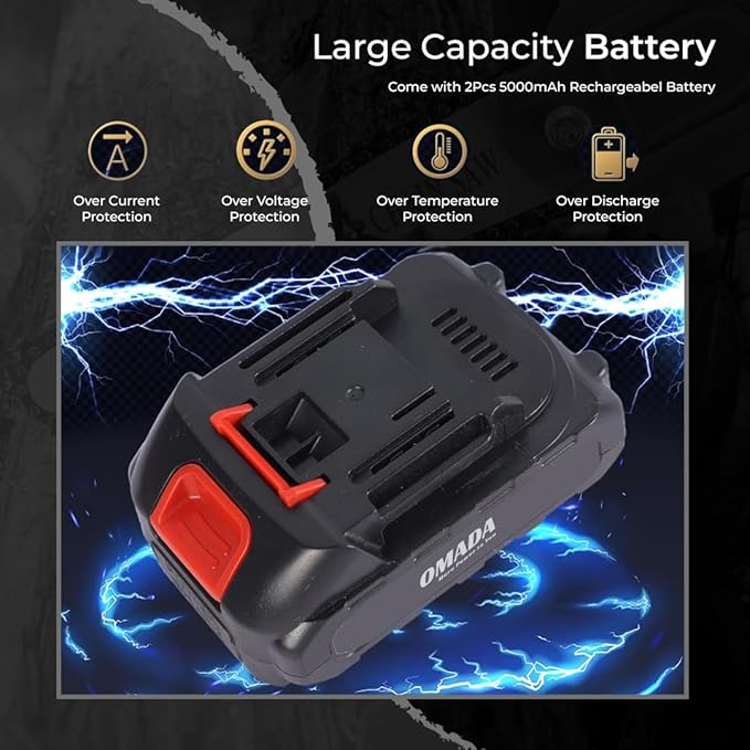 Omada Cordless 4 inch Mini Chainsaw with 21V 2.0AH 2 Rechargeable Batteries, Ideal for Tree Trimming(OmadaOMD-00039 Cordless Mini Chainsaw) 5