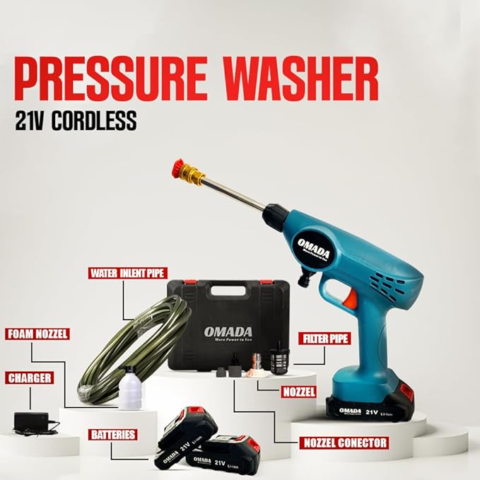 OMADA  21V Cordless Portable Wireless Pressure Washer Gun, 800W High Pressure Water Gun for Car Wash(OMADA OMD-OMD-00046- Cordless Washer Washer) 3