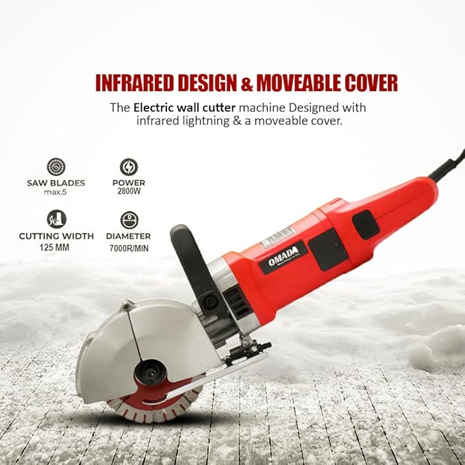 OMADA 220V / 2800w Electric Wall Chaser |125mm Cutting Width | Wall Groove Cutting Machine(OMADA Electric 2800W Wall Chaser) 3