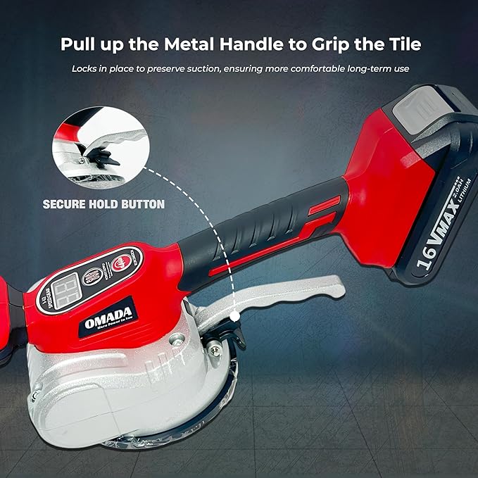 Omada 16V Cordless Tile Vibrator | 5-Speed Adjustable Tile Leveling Machine with Strong Suction Cup (OMADA Cordless 16V Tile Vibrator) 2