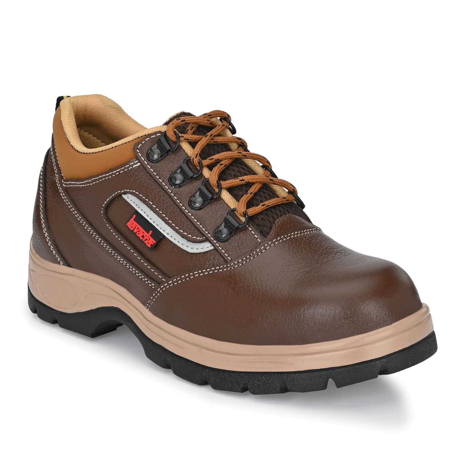 Kavacha Pure Leather Steel Toe Safety Shoe, (Brown) (S122)( SIZE 6) 2