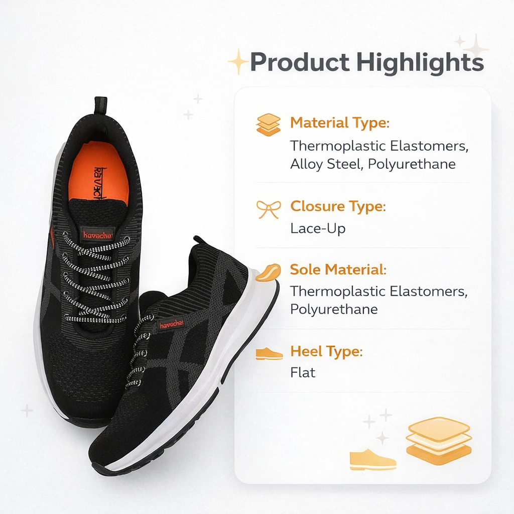 Kavacha Steel Toe Safety Shoe S214 (S214) with Knitted Upper and Foam Comfort & Phylon TPR Sole(Size-7) 2