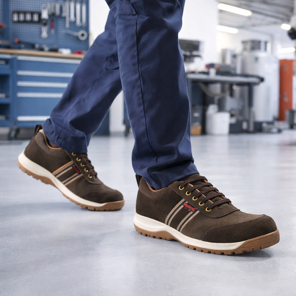 Kavacha Steel Toe Safety Shoe , Suede Leather Upper and Foam Comfort TPR Sole (s206) (SIZE 8) 3