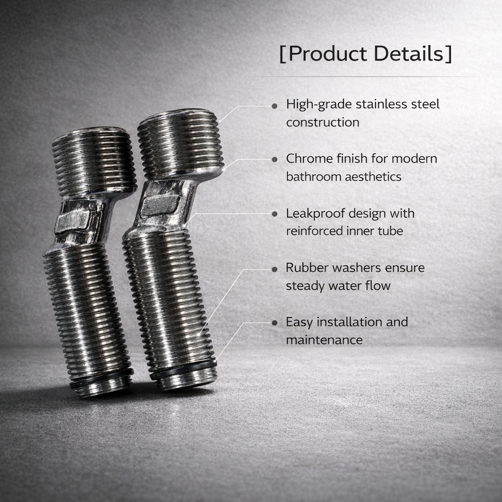Dikshaware CP Brass Adjustable Wall Mixer Leg for (Wall Mixer Leg) 5