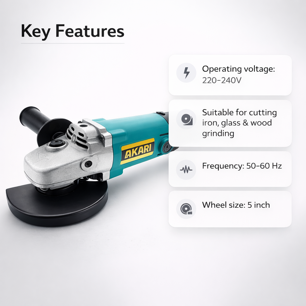 Akari Angle Grinder Machine 5-inch (125 mm )(APT-AG-125) 3