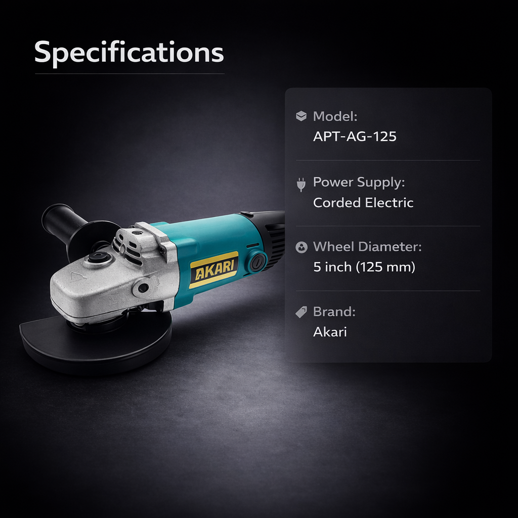 Akari Angle Grinder Machine 5-inch (125 mm )(APT-AG-125) 4
