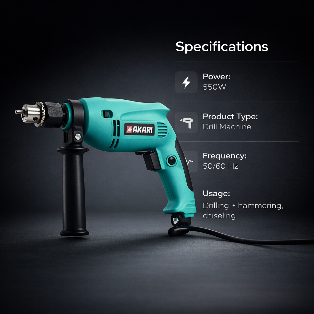 Akari APT-DM-FF10A-HQ 10MM, 0-2800 RPM Drill Machine with 550W Power 4