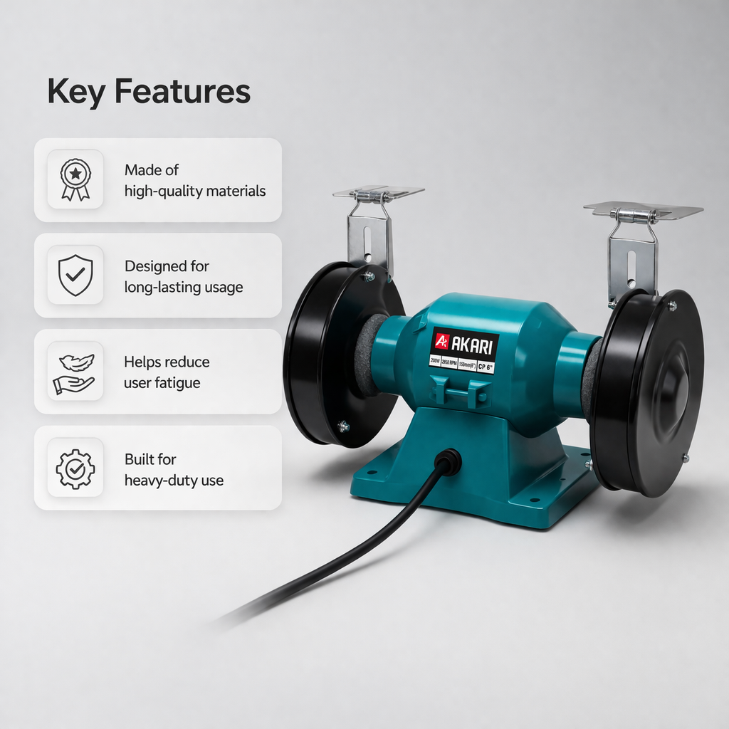 Akari Bench Grinder for cutting & grinding 180W, 0-2950rpm APT-BG-150 3
