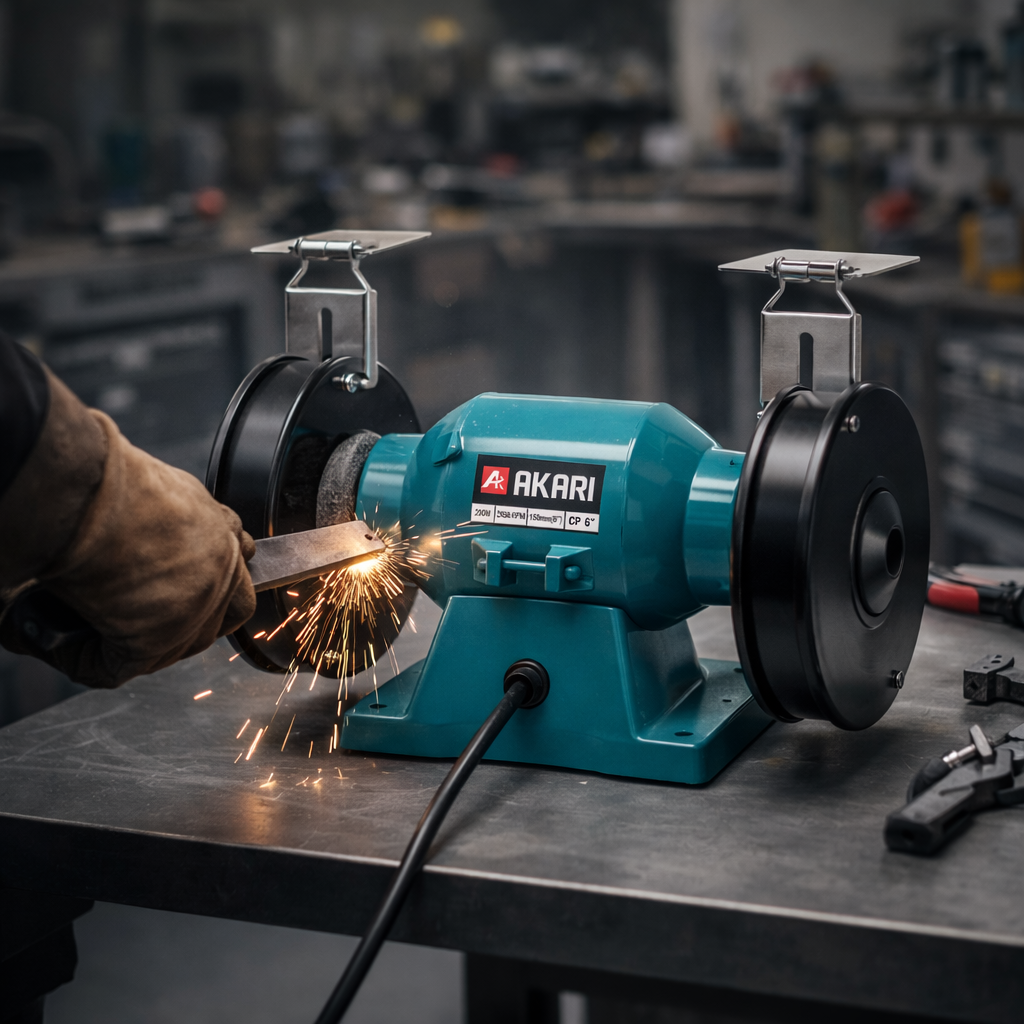 Akari Bench Grinder for cutting & grinding 180W, 0-2950rpm APT-BG-150 5