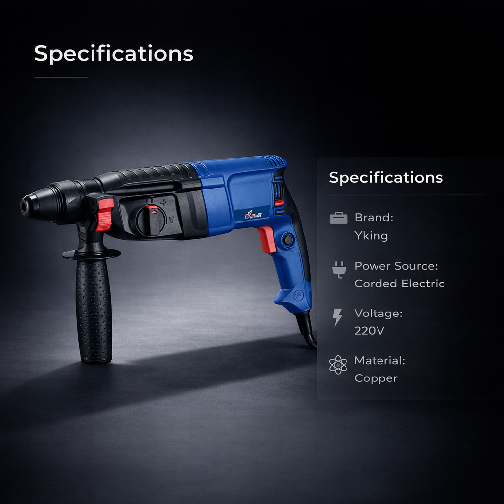 Yking 650W 26mm Hammer Drill Machine with 2 Months Warranty (3326 B) 3