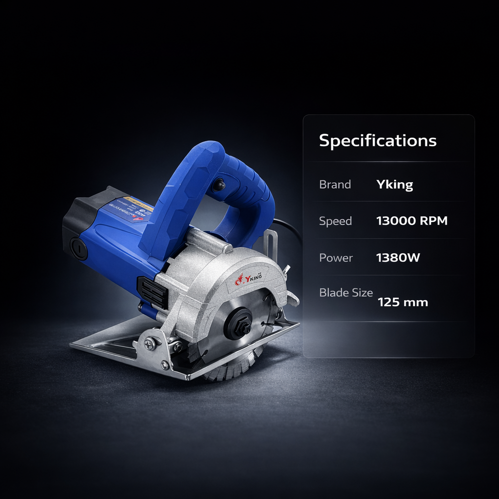 Yking 1380W 125mm Marble Cutter with 2 Months Warranty (4425-B), ideal for stone cutting 3